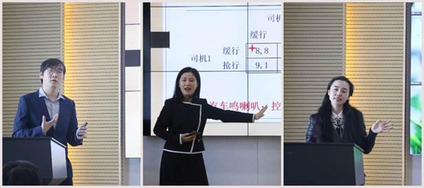 赛前,首先由骨干教师王玉春进行"课程思政"教学示范,王老师以所授课程